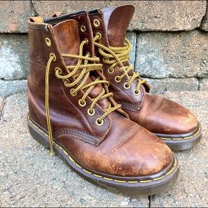 Vintage 90s Dr Martens Aztec Brown 1460 8 Eye Boot